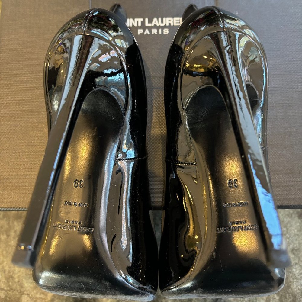 YSL Black Patent Thorn 5"+ High Heels, Euro 39 - Picture 11 of 11